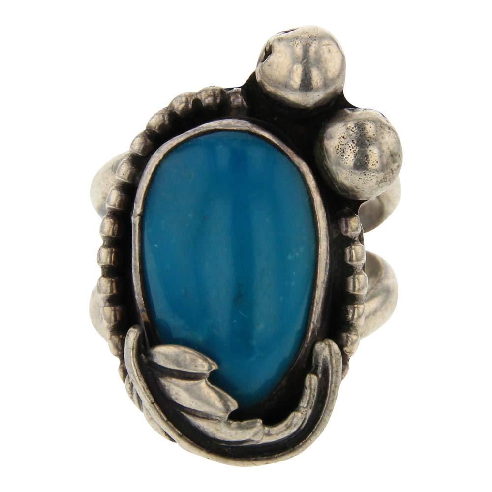 Old Pawn Blue Gem Turquoise Ring (1 of 3)