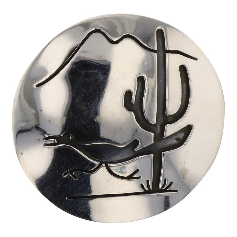 Plain Silver Overlay Roadrunner Pin (1 of 2)