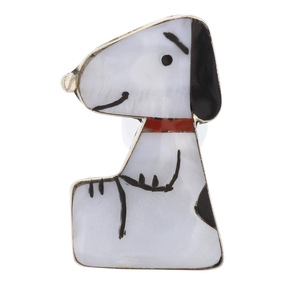 Zuni Mother of Pearl Inlay Snoopy Pin (1 of 2)