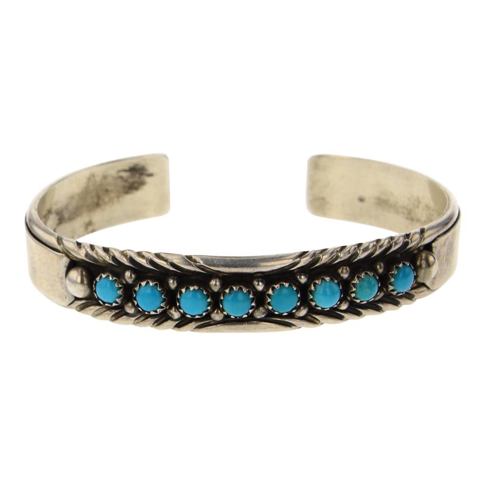 Kingman Turquoise Row Cuff Bracelet (1 of 3)