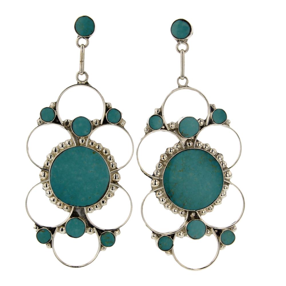 Turquoise Zuni Inlay Earrings (1 of 2)