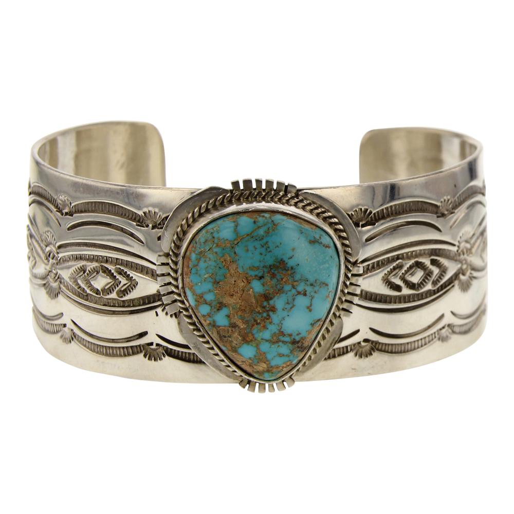John Nelson Pilot Mountain Turquoise Cuff Bracelet (1 of 4)