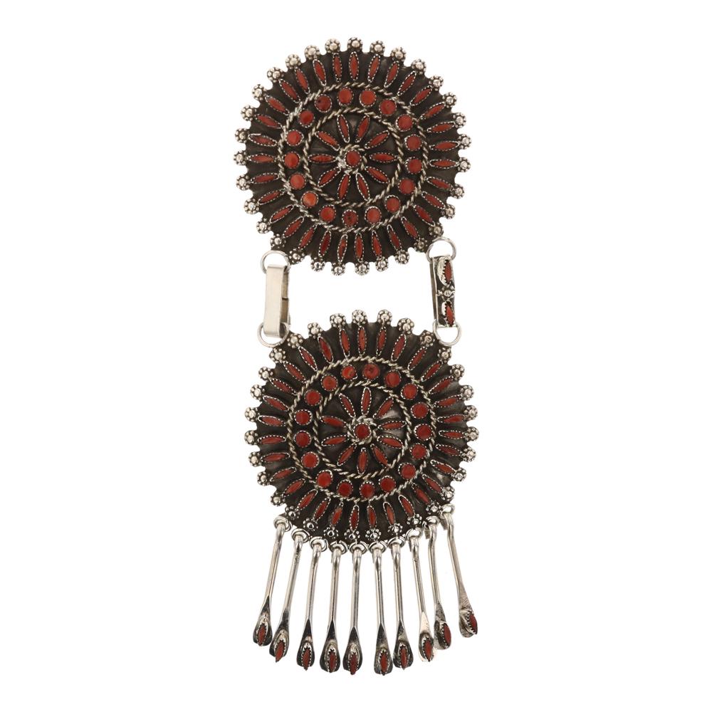 Merlinda Chavez Coral Zuni Petit Point Pin & Pendant (1 of 2)