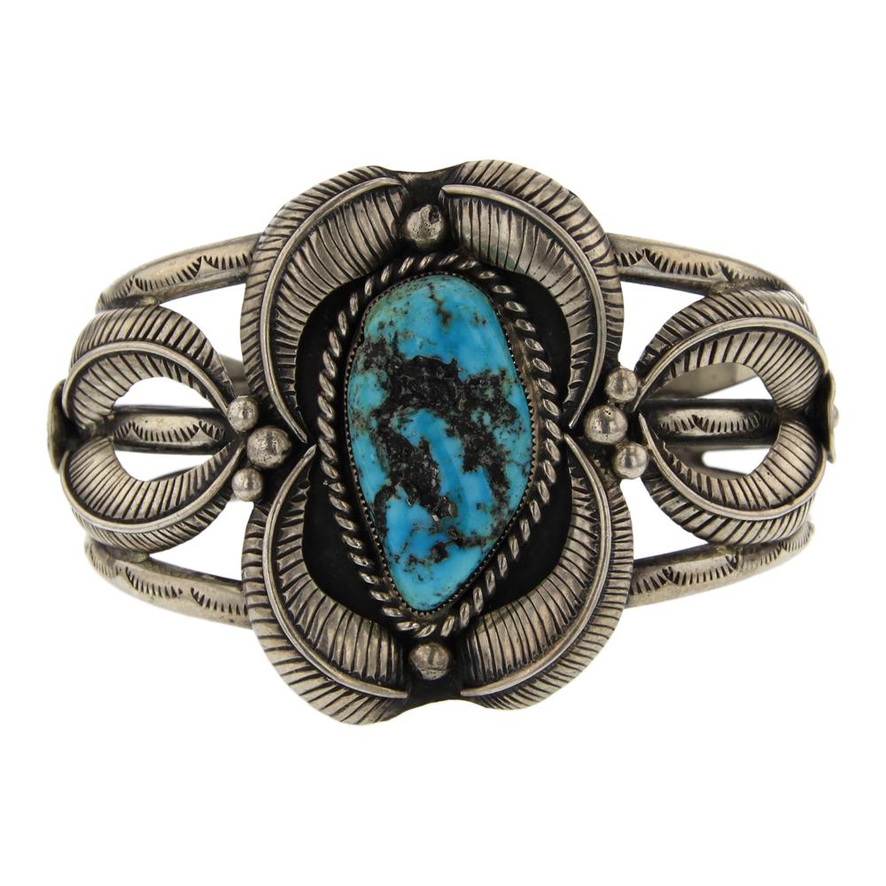 Old Pawn Vintage Turquoise Leaf Bracelet (1 of 3)