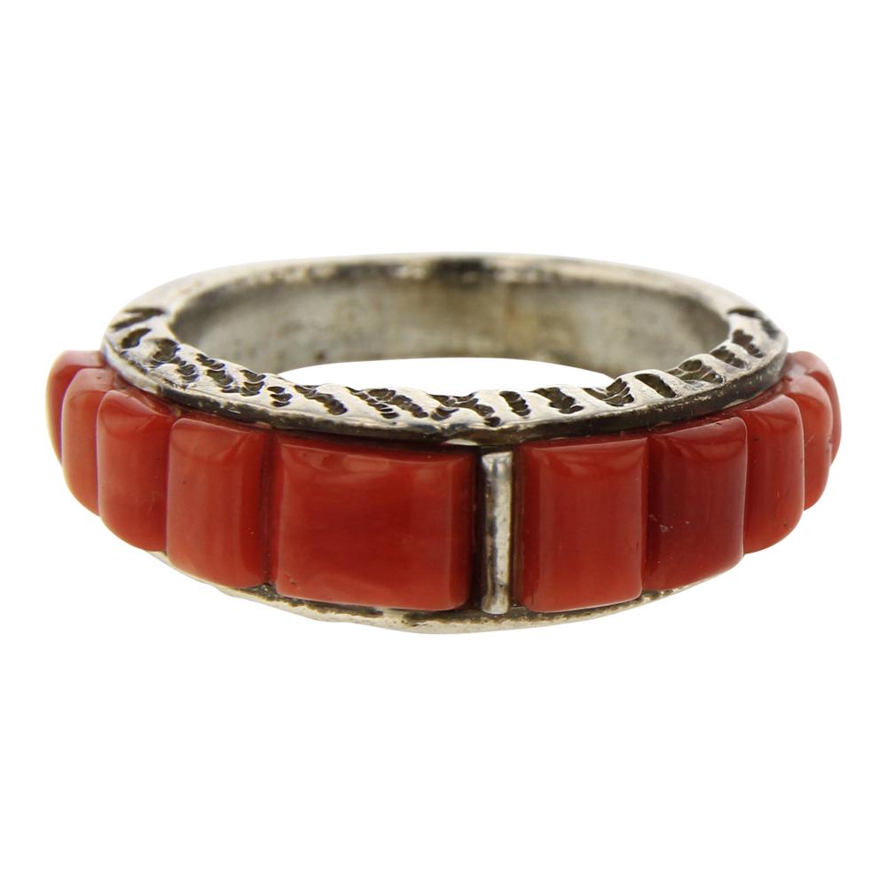 Coral Cobblestone Inlay Ring (1 of 4)
