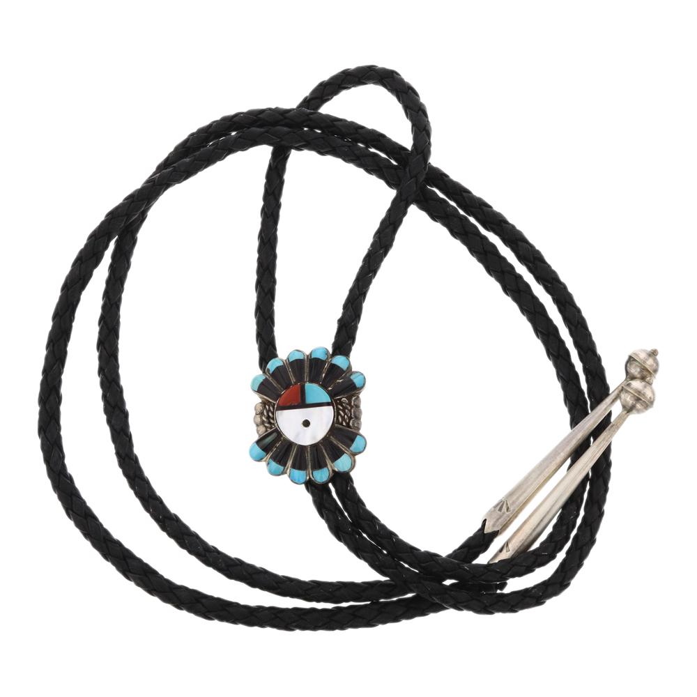 Zuni Inlay Bolo Tie (1 of 3)