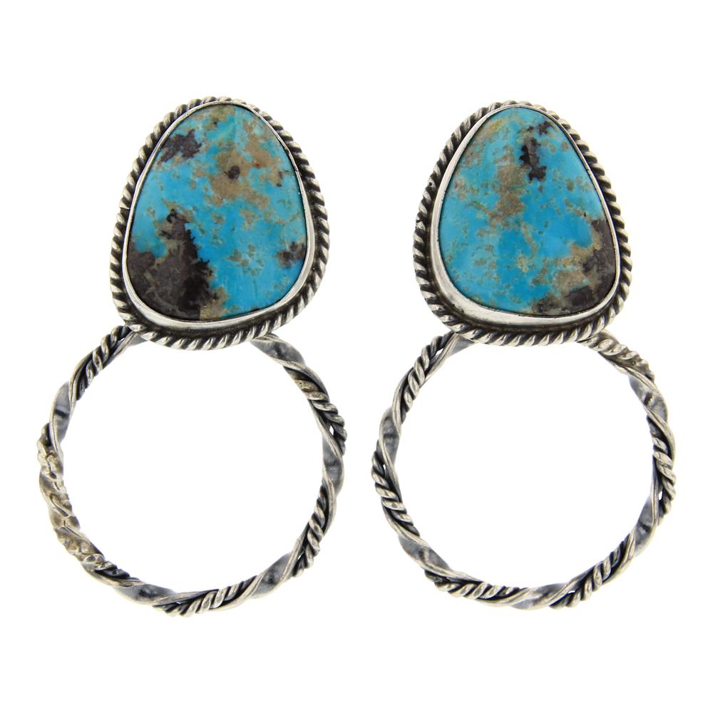 J. Frank Nevada Turquoise Twist Wire Earrings (1 of 2)