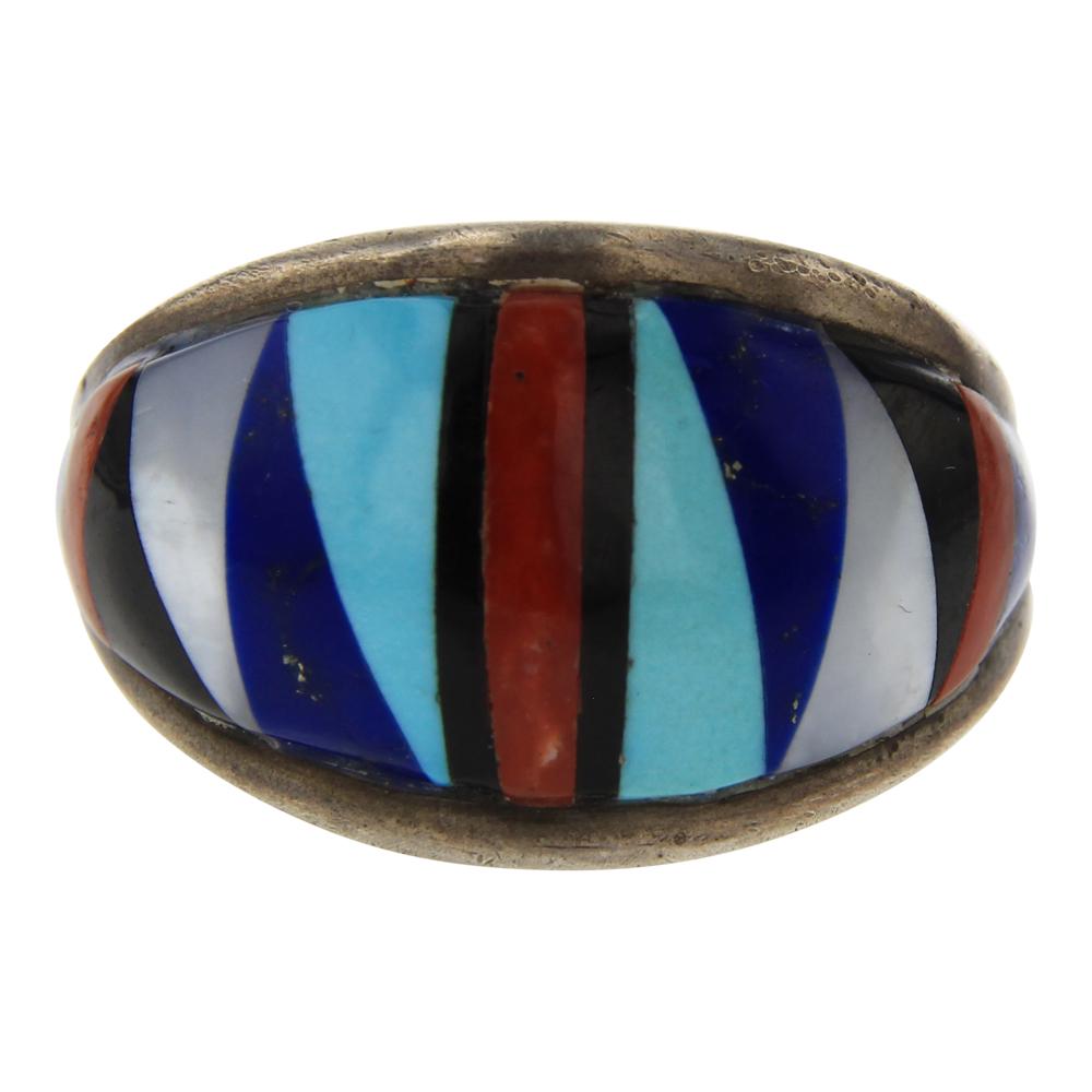 Vintage Pawn Zuni Inlay Mixed Stone Ring (1 of 3)