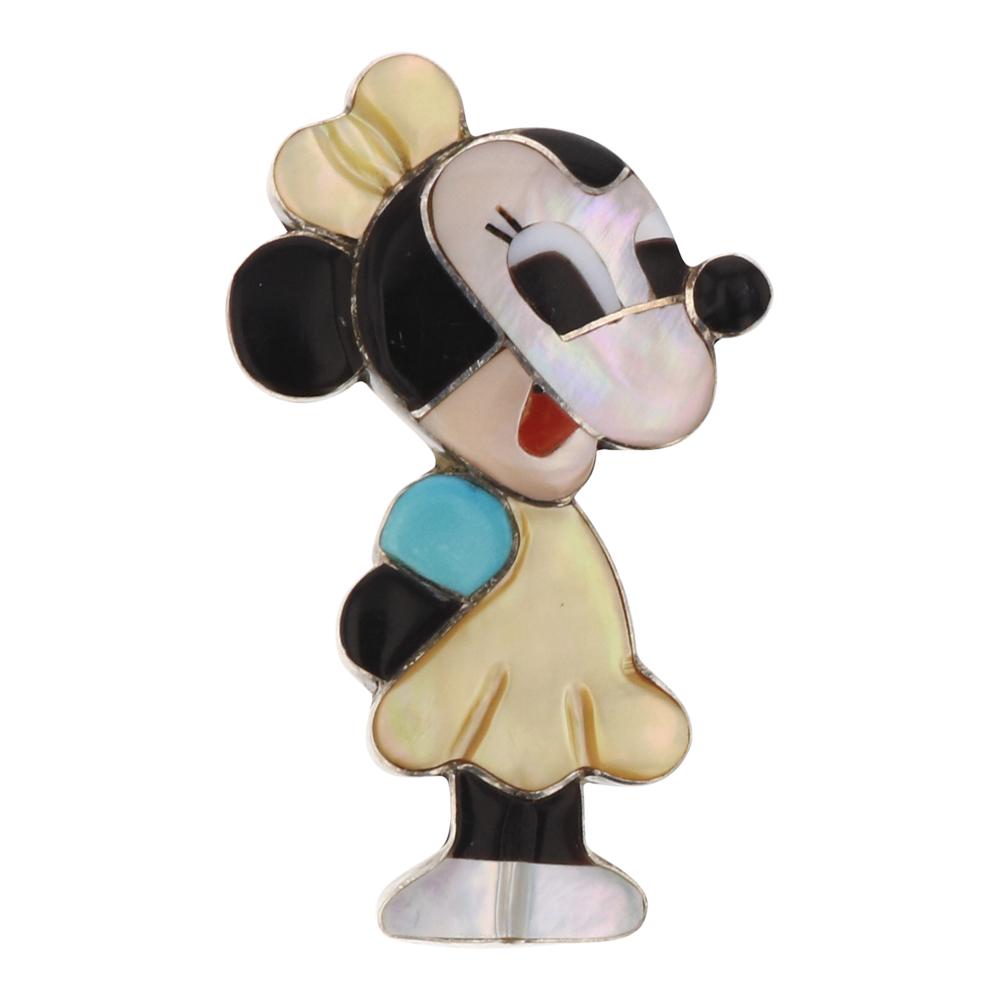 Baby Minnie Mouse Inlay Mother of Pearl & Shell Pin & (1 of 2)