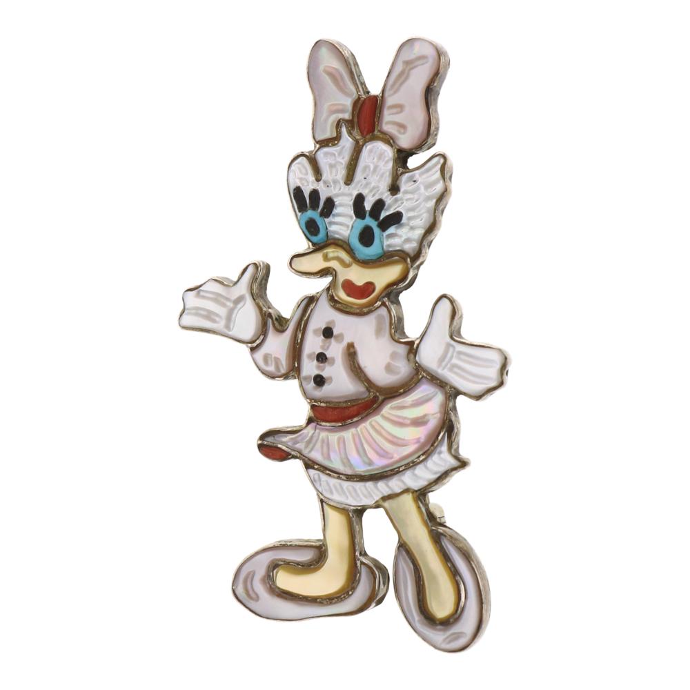 Vintage Zuni Shell Inlay Daisy Duck Pin / Pendant (1 of 2)