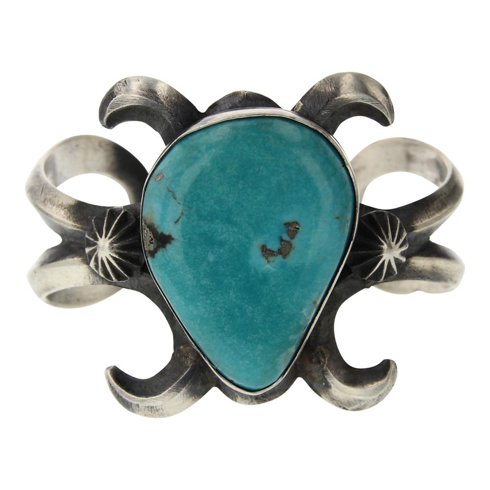Chimney Butte Turquoise Sandcast Bracelet (1 of 3)