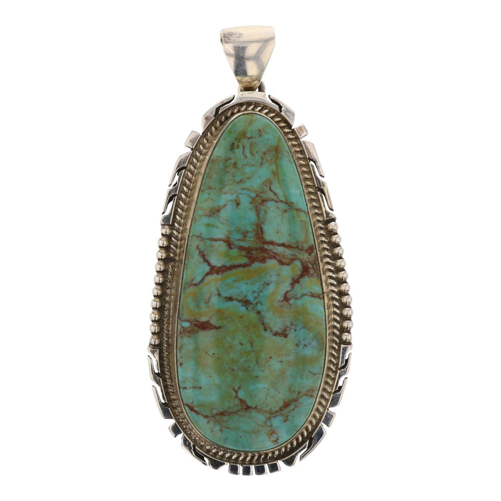 Peggy Skeets Freeform Menassa Turquoise Pendant (1 of 2)