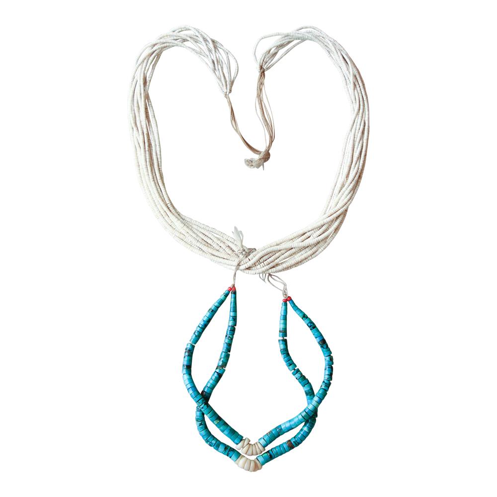 Vintage Pawn Shell & Turquoise JaCla Necklace (1 of 3)
