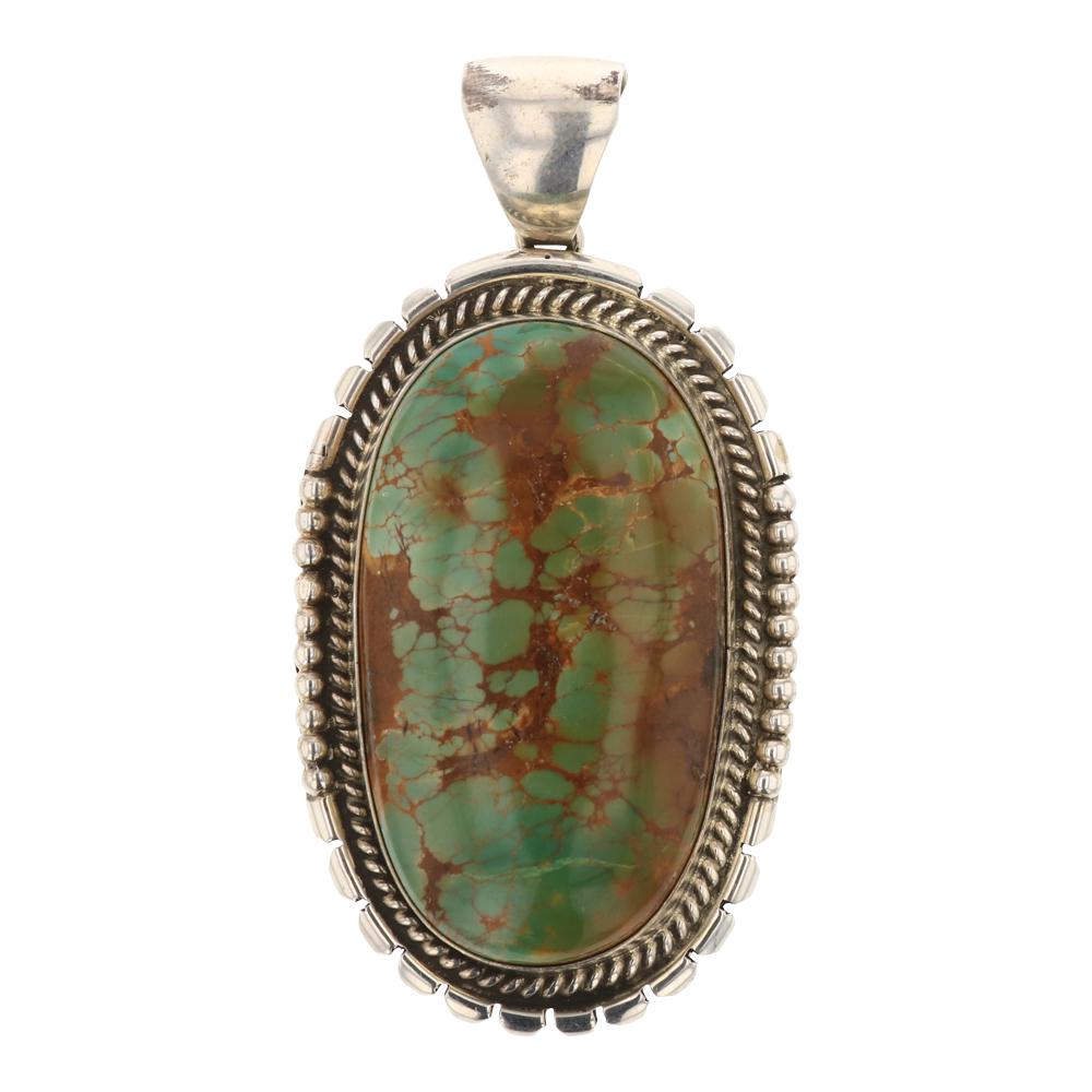 Peggy Skeets Menassa Turquoise Pendant (1 of 2)