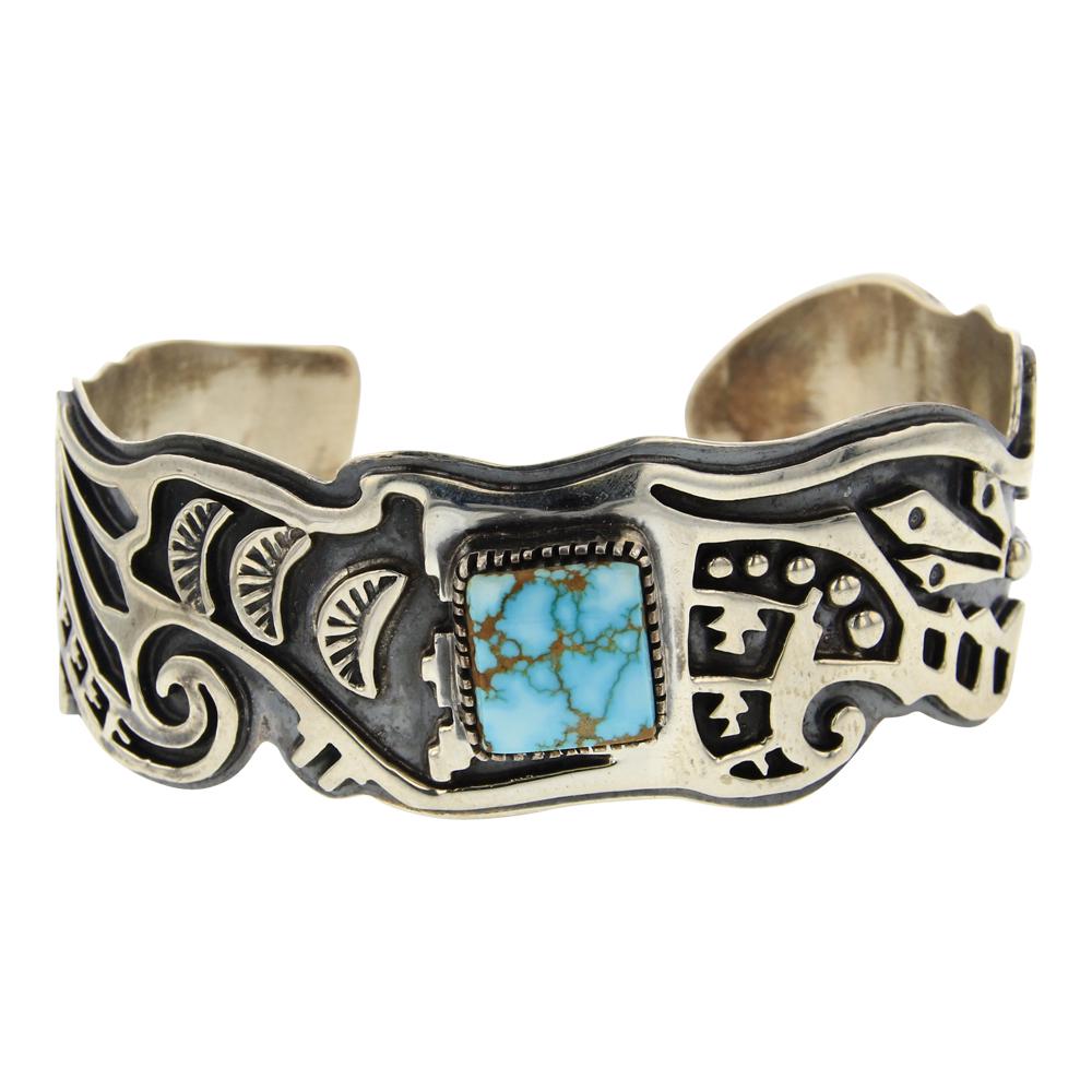 Randy Billy Nevada Turquoise Overlay Cuff Bracelet (1 of 4)