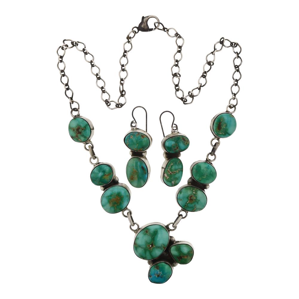 Ella Peters Nevada Green Turquoise Necklace 7 Earrings (1 of 3)