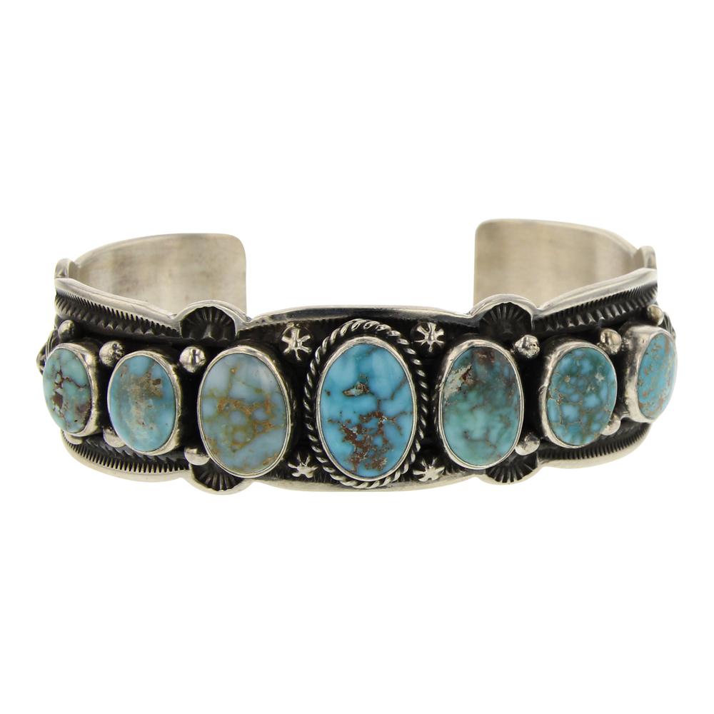 Piasso Deep Stamp Dry Creek Turquoise Cuff Bracelet (1 of 4)