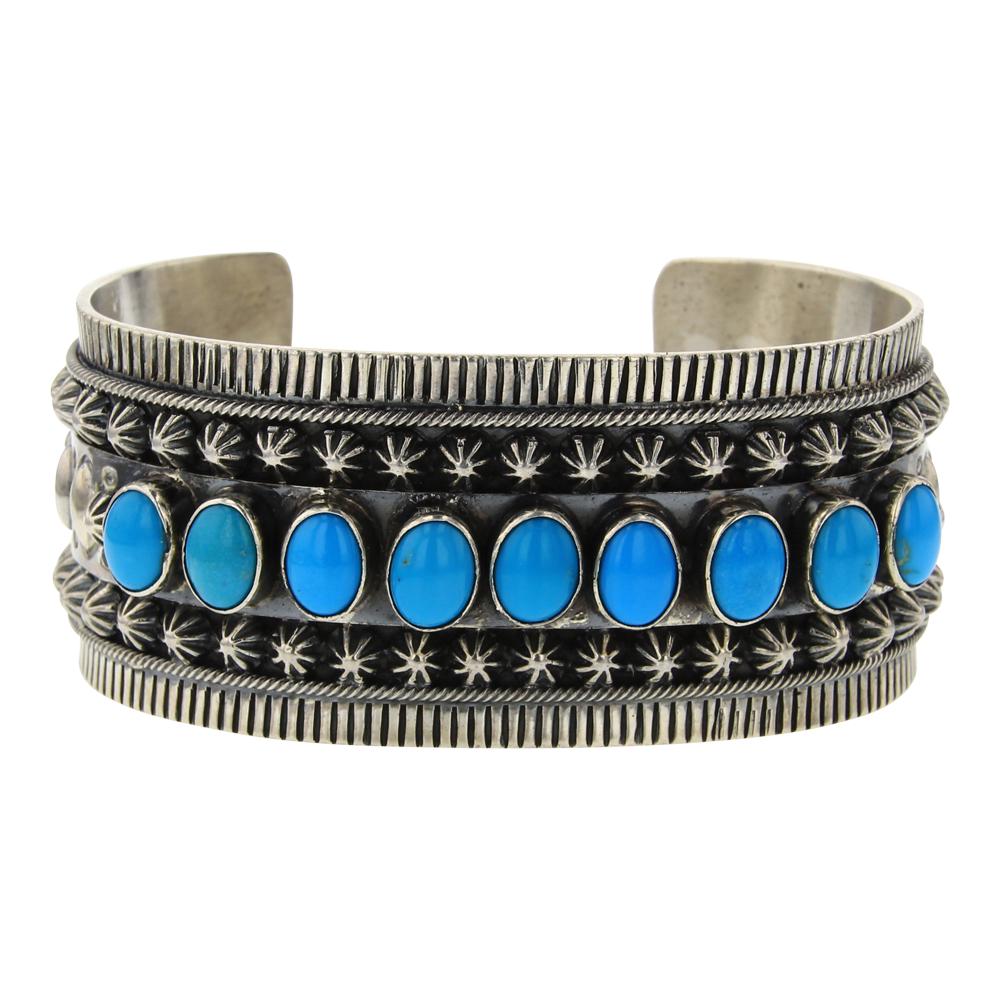 Danny Clark Sleeping Beauty Turquoise Row Cuff Bracelet (1 of 3)