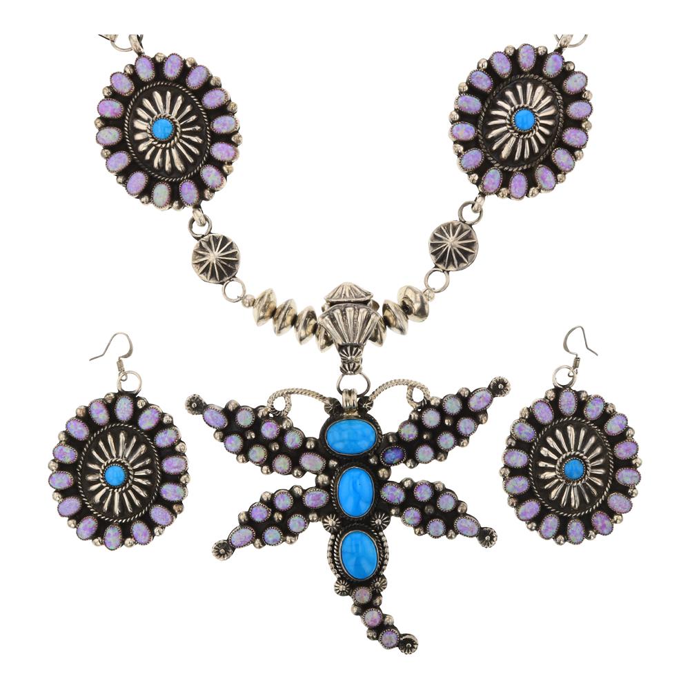 Hemerson Brown Turquoise & Synthetic Fire Opal Large (1 of 3)