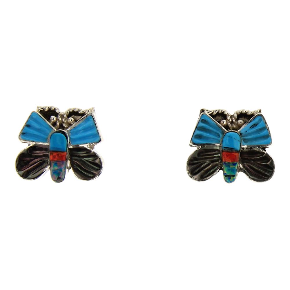 Zuni  Turquoise & Synthetic Opal Inlay Butterfly (1 of 2)