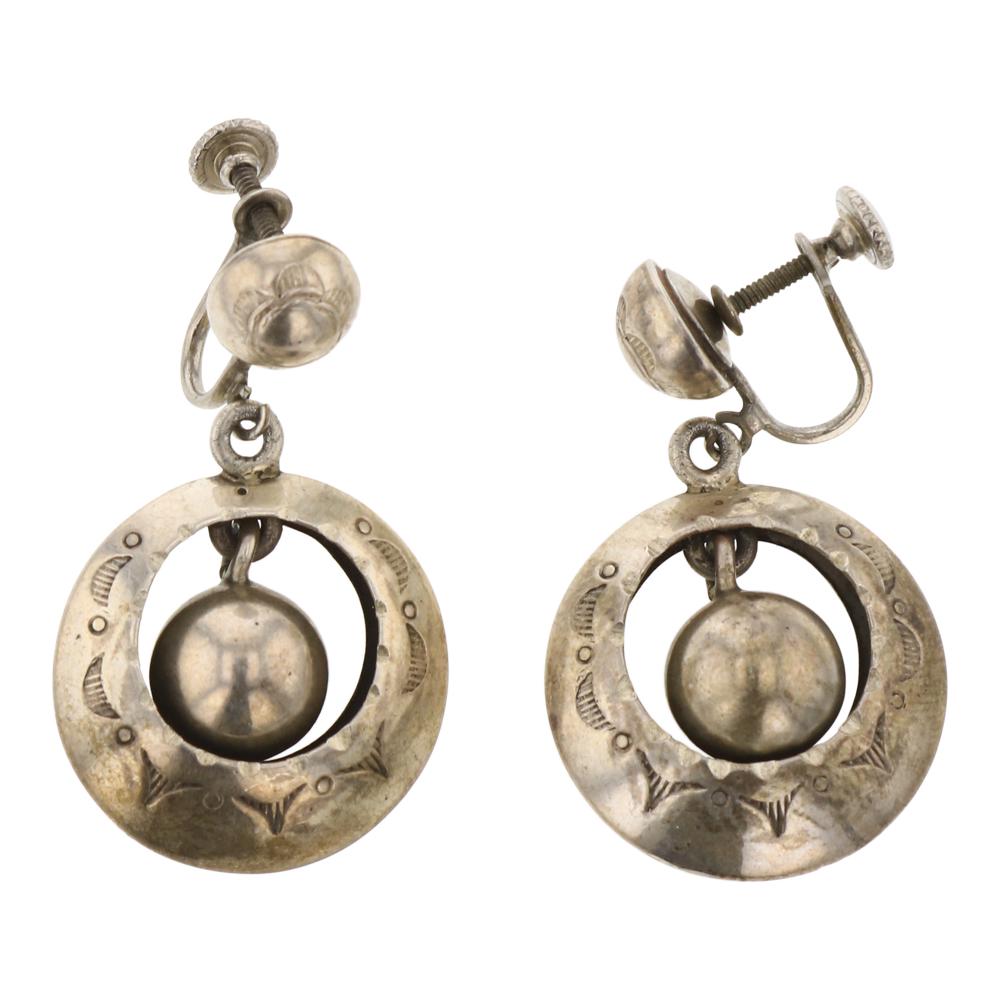 Old Pawn Vintage Plains Silver Bell Earrings (1 of 2)