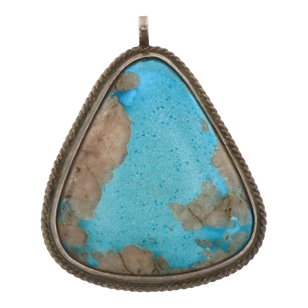 Old Pawn Turquoise Triangle Shaped Pendant (1 of 2)