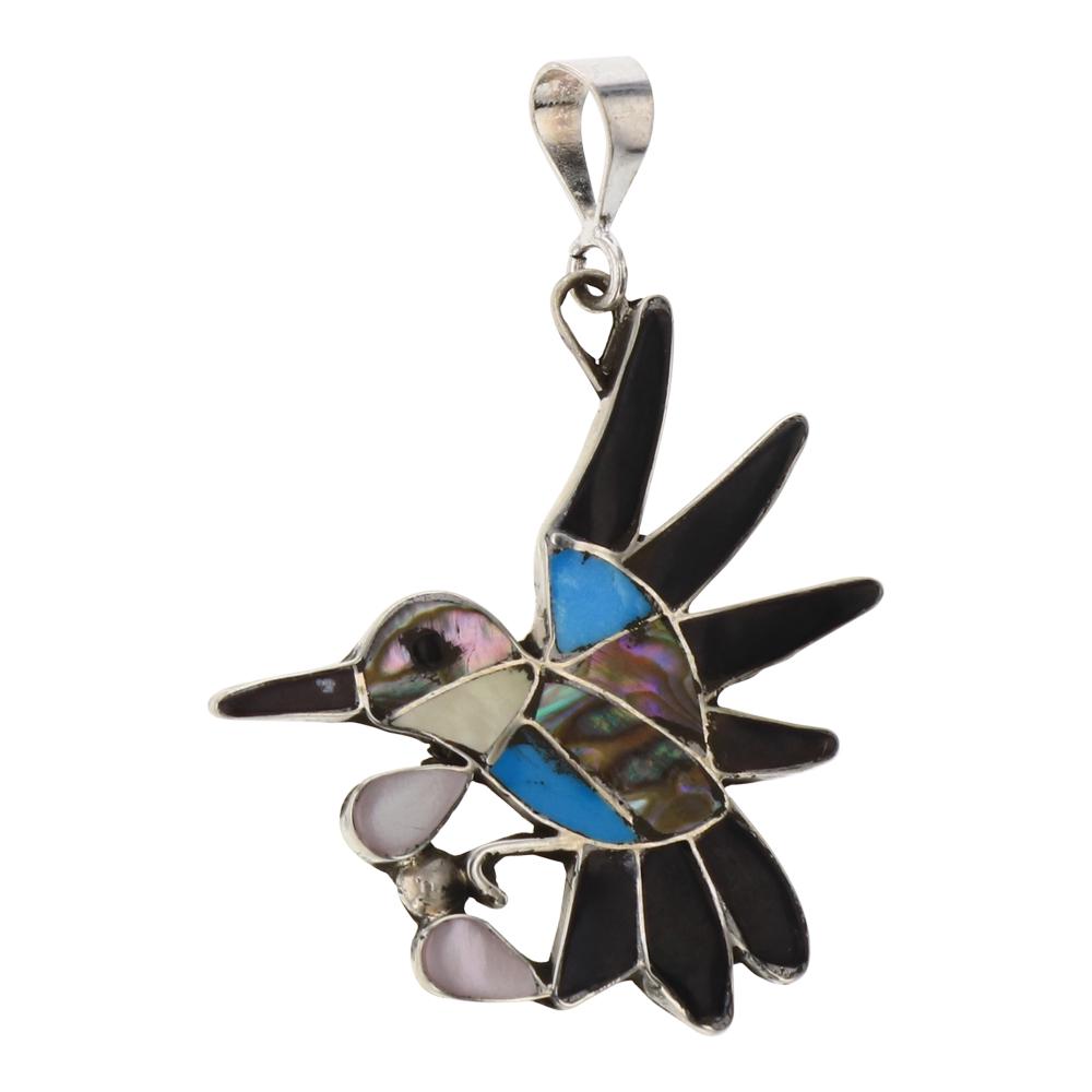 Zuni Inlay Abalone Pink Mussel Shell & Turquoise (1 of 2)