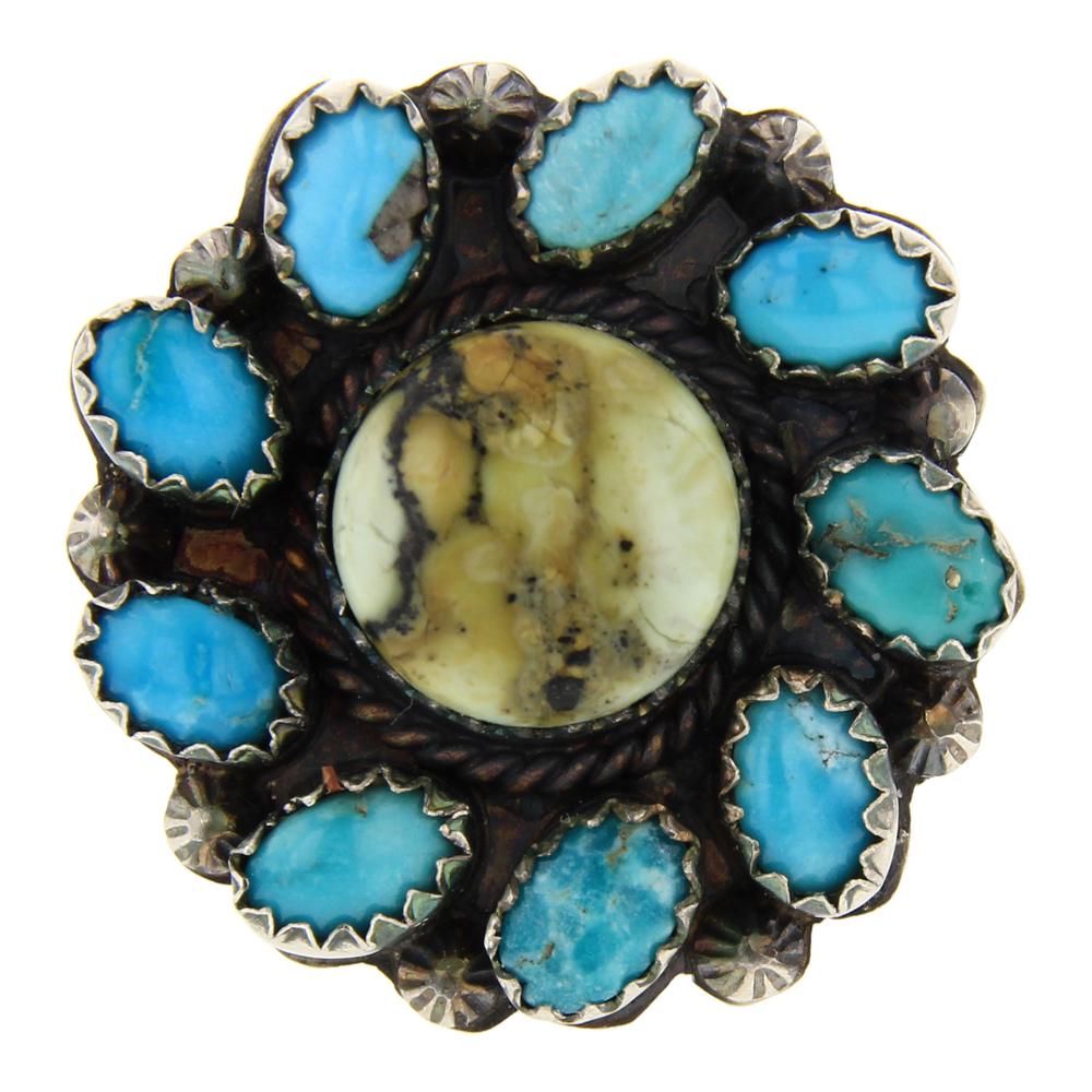 Whitegoat Turquoise & New Lander Chalcidorite  Cluster (1 of 3)