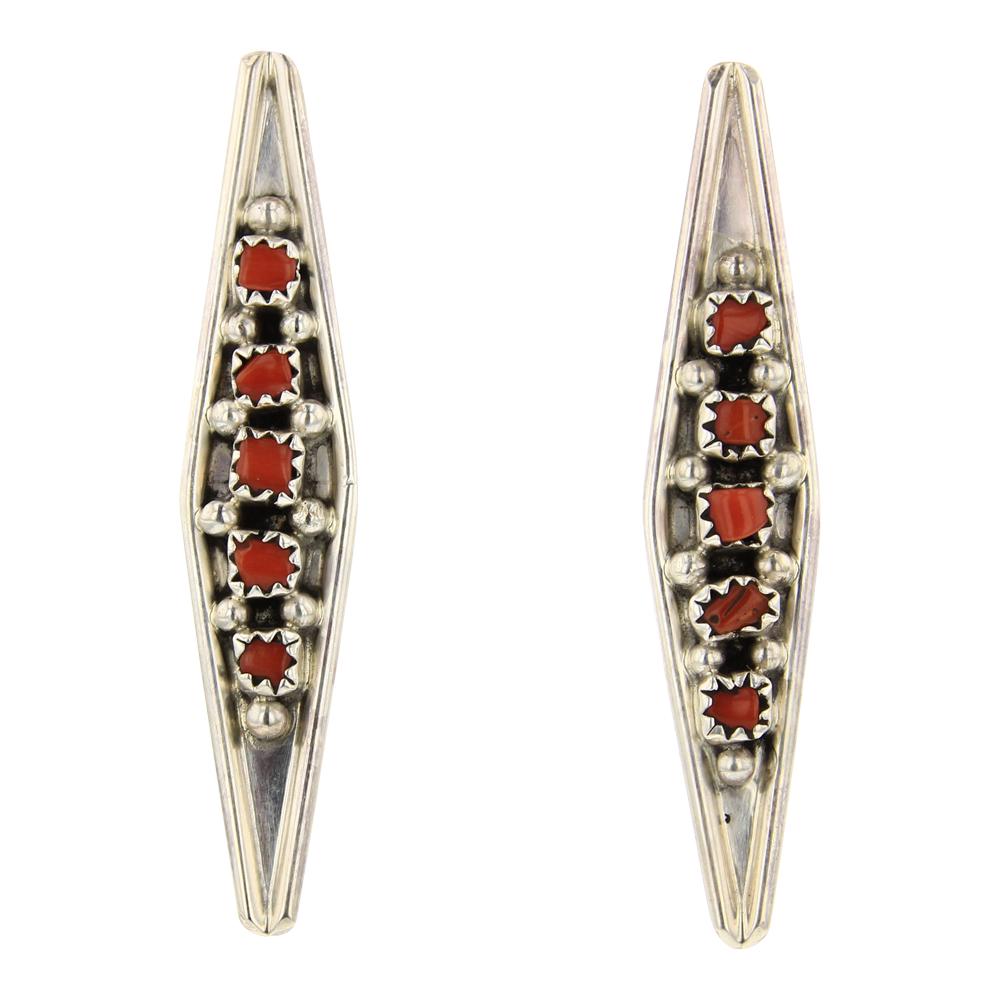 Freeform Coral Navajo Earrings (1 of 2)