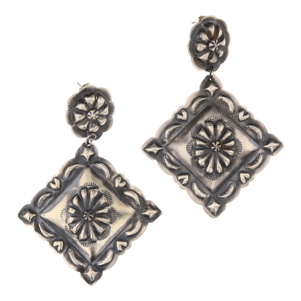 Navajo Plain Silver Bump out Earrings (1 of 2)