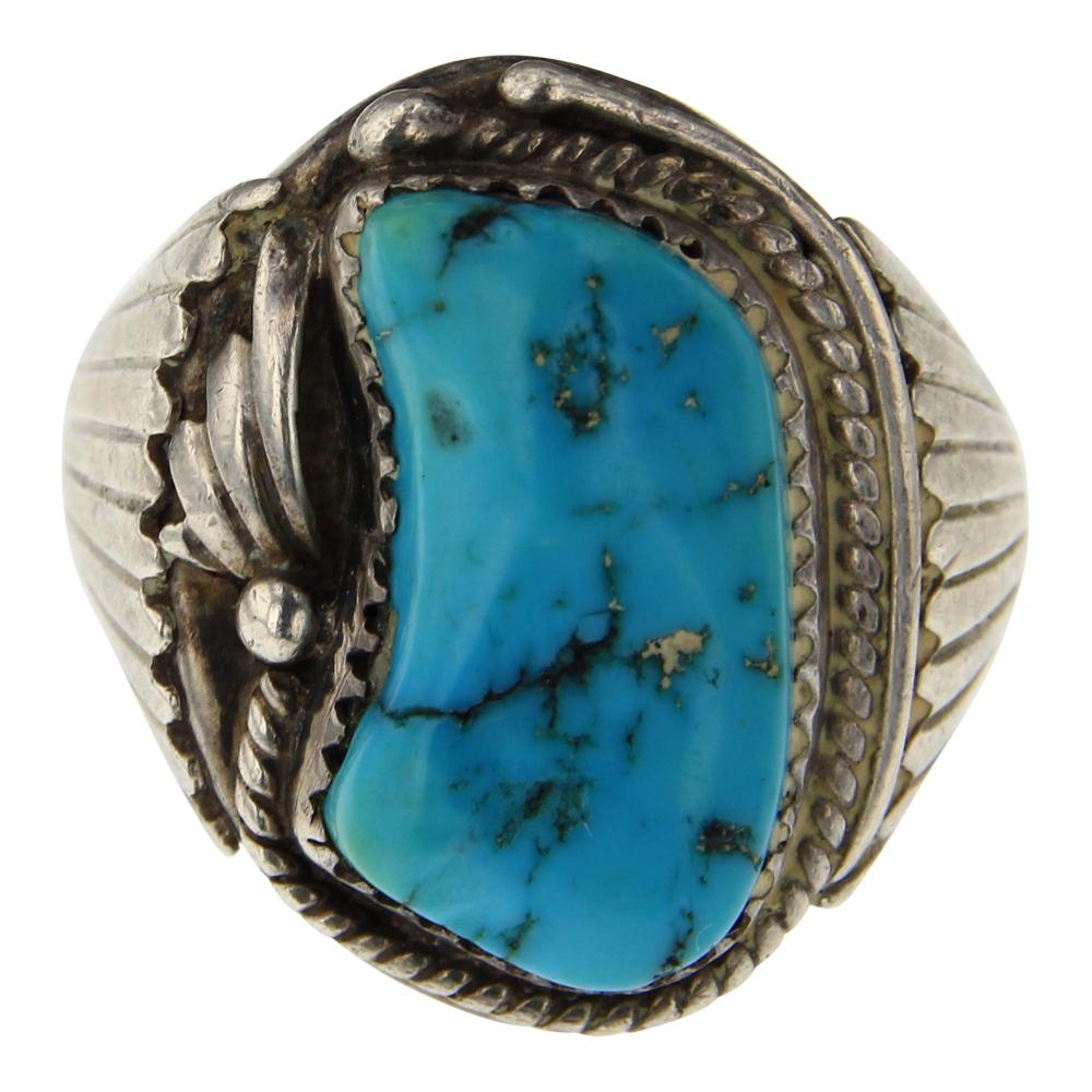 Vintage Pawn Nugget Turquoise Men's Ring (1 of 3)