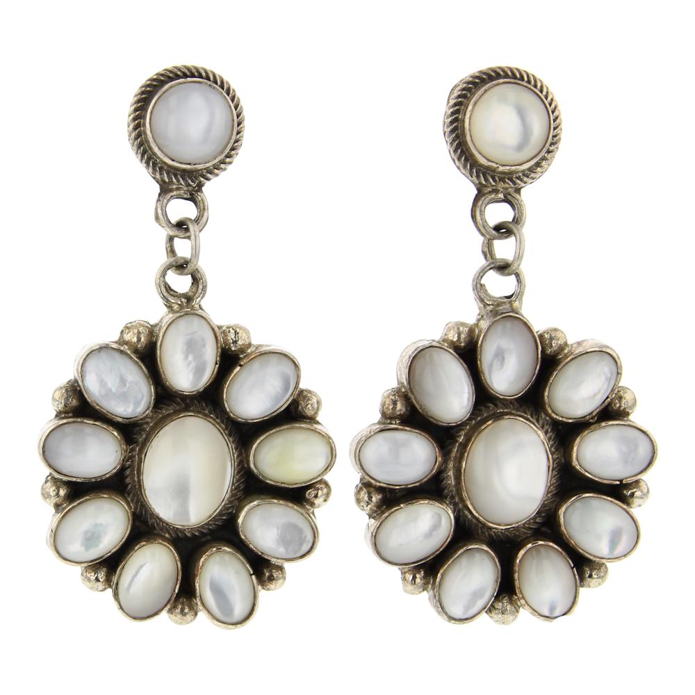 Pansy Johnson Mother of Pearl Cluster Earrings (1 of 2)