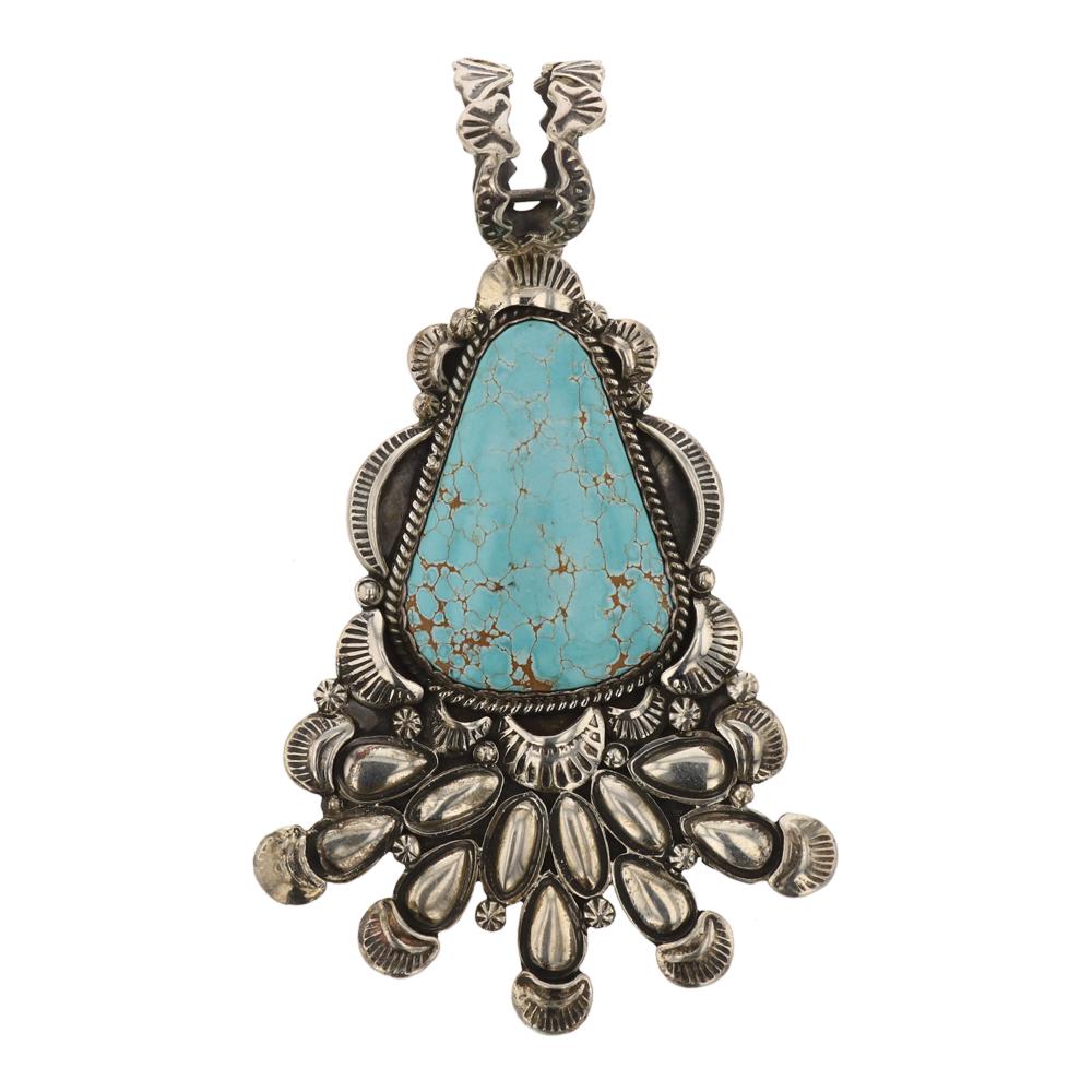 Gilbert Tom Number Eight Turquoise Pendant (1 of 2)
