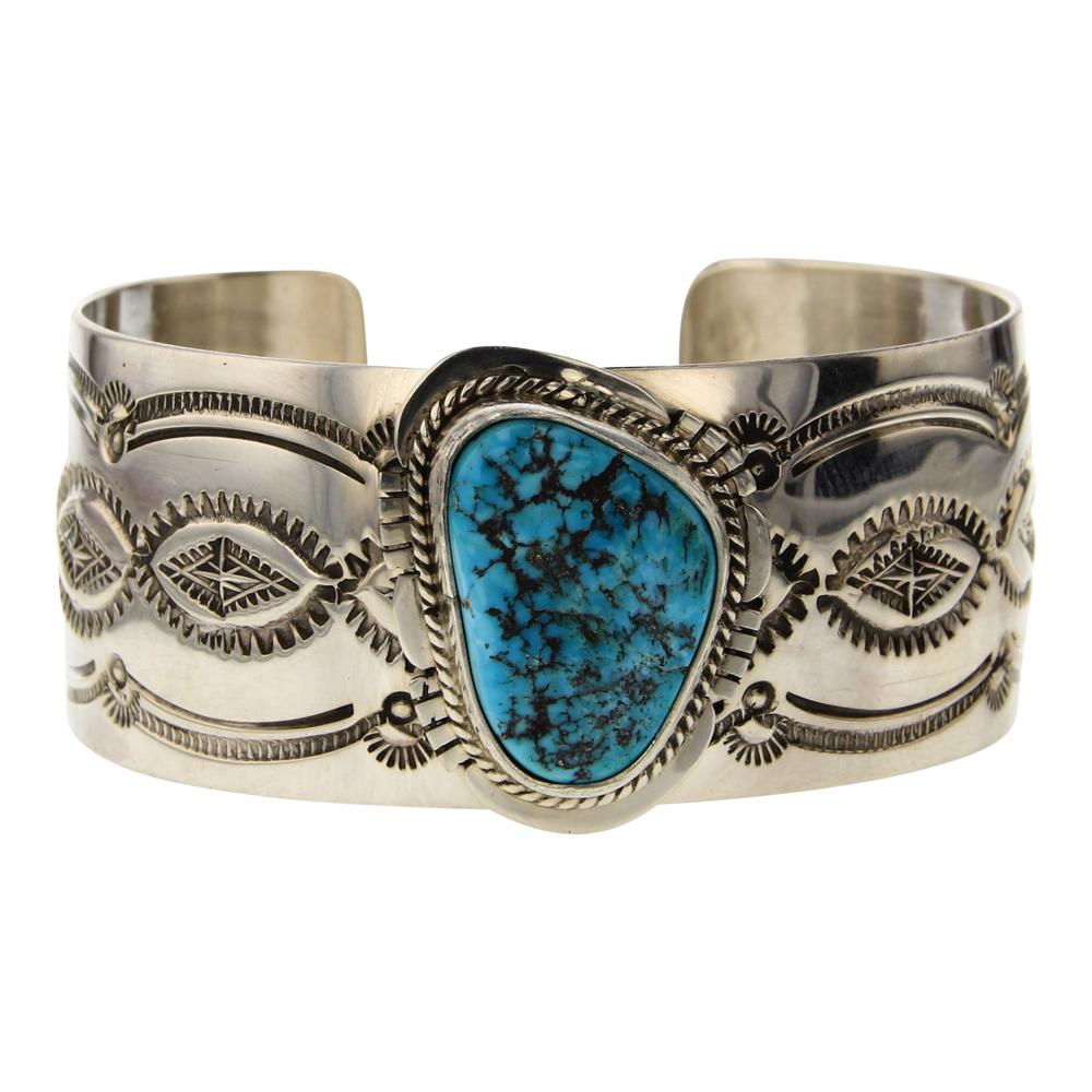 John Nelson Kingman Turquoise Cuff Bracelet (1 of 3)