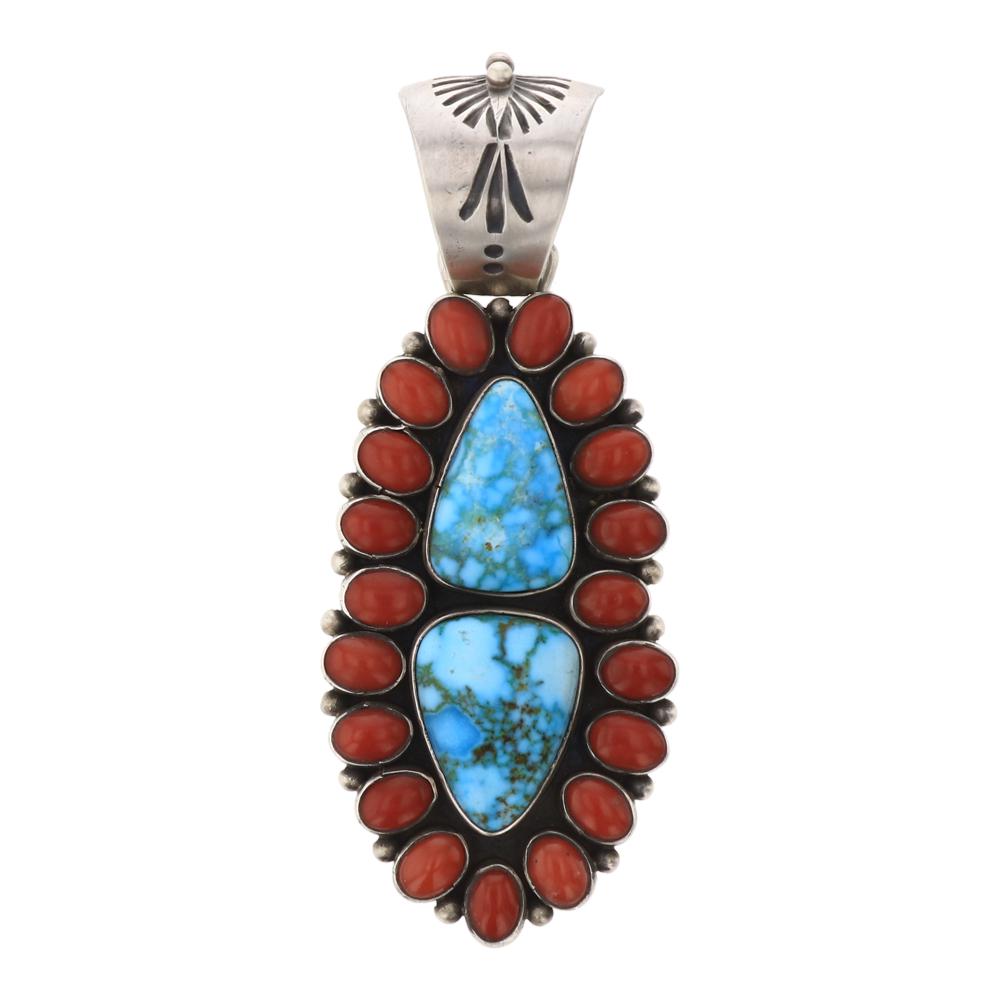 Mark Yazzie Kingman Water Web Turquoise & Mediterranean (1 of 2)