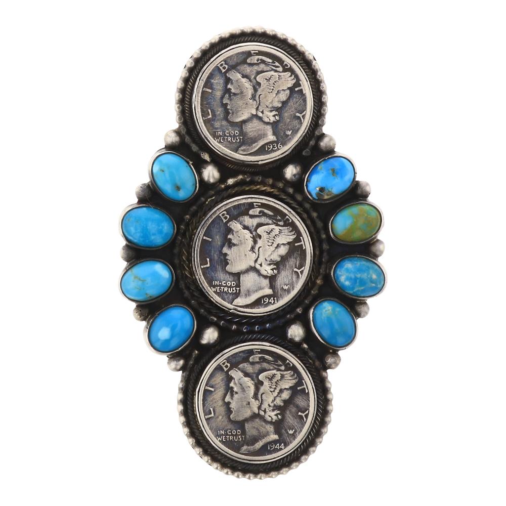 Beatty Tom Kingman Turquoise & Old Silver US Mercury (1 of 3)