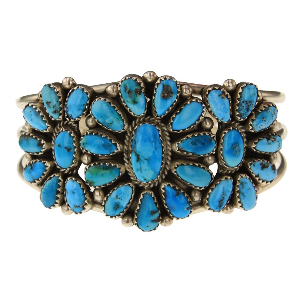 Vintage Pawn Zuni Turquoise Cluster Bracelet (1 of 3)