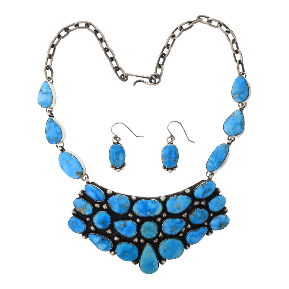 Bobby Johnson Blue Bird Turquoise Necklace & Earrings (1 of 3)