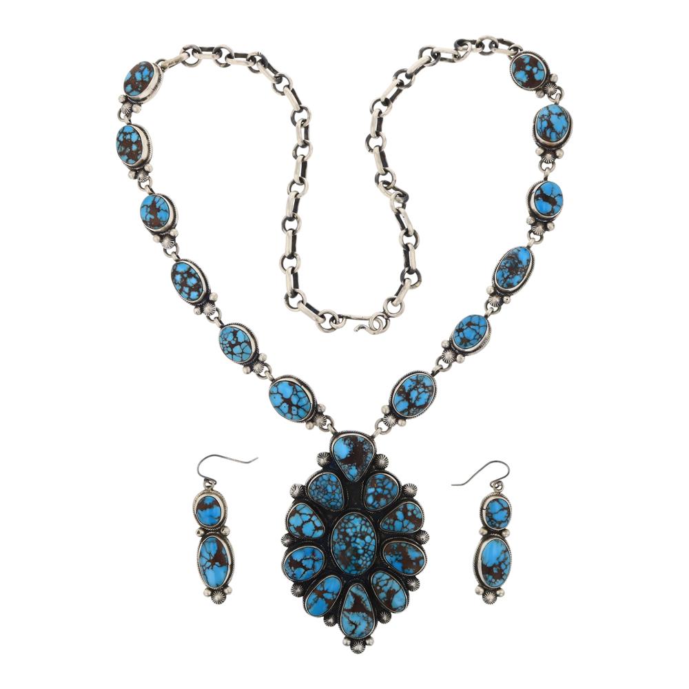 Bobby Johnson Egyptian Turquoise Cluster Necklace & (1 of 3)