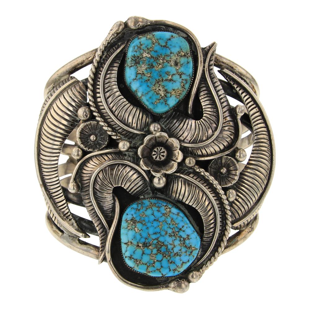 Old Pawn High Grade Large Ithaca Peak Turquoise Leaf (1 of 3)