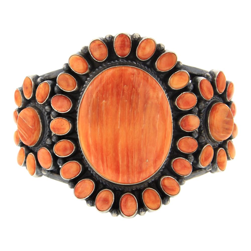 Anthony Skeets Orange Spiny Oyster Cluster Bracelet (1 of 4)