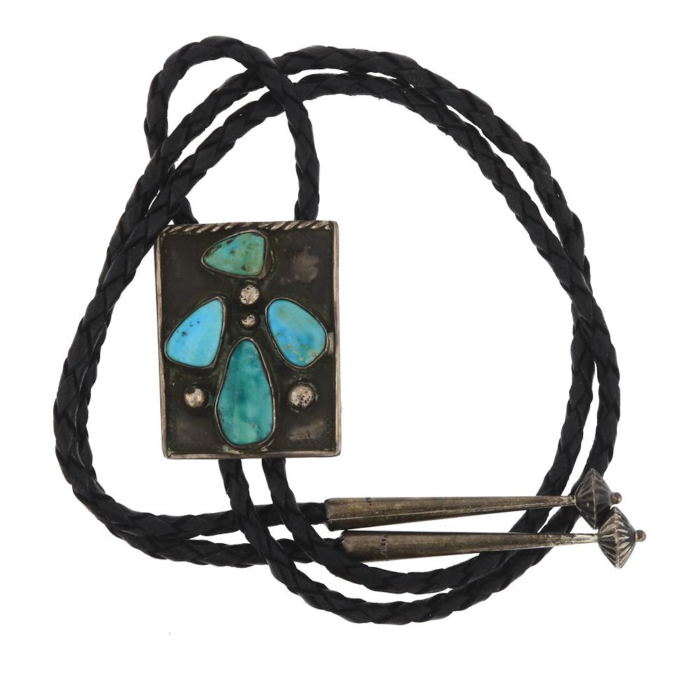 Old Pawn Nevada Turquoise Bolo Tie (1 of 3)
