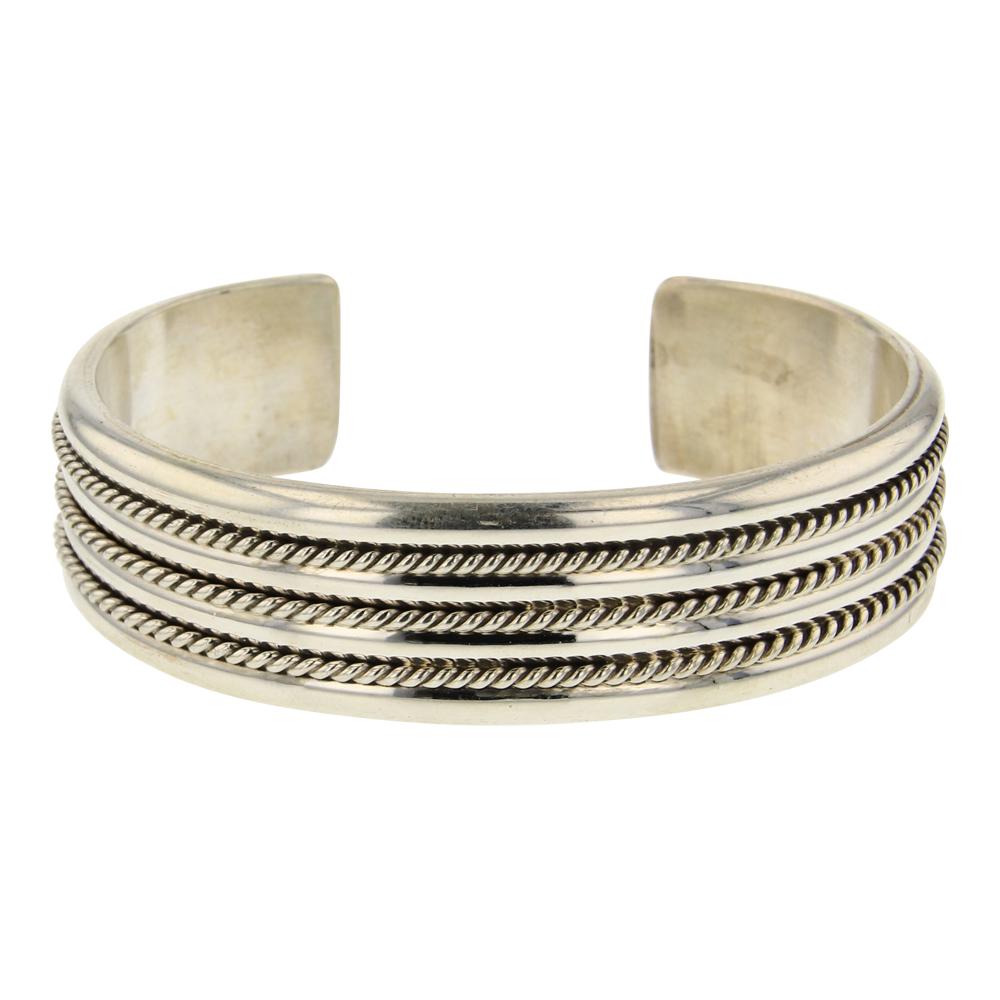 John Nelson Plain Silver Half Round Twist Wire Cuff (1 of 4)