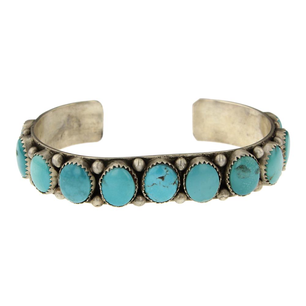Vintage Pawn Turquoise Row Cuff Bracelet (1 of 5)