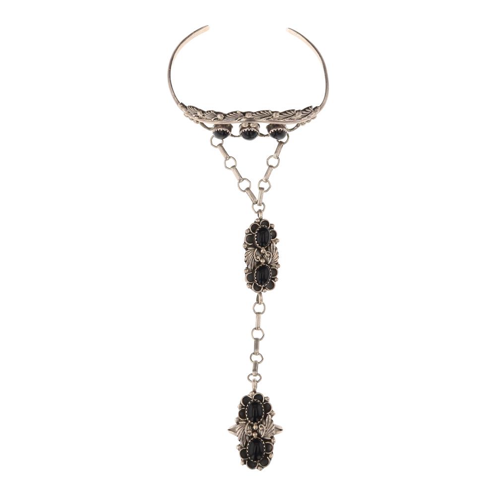 Vintage Black Onyx Slave Bracelet (1 of 3)