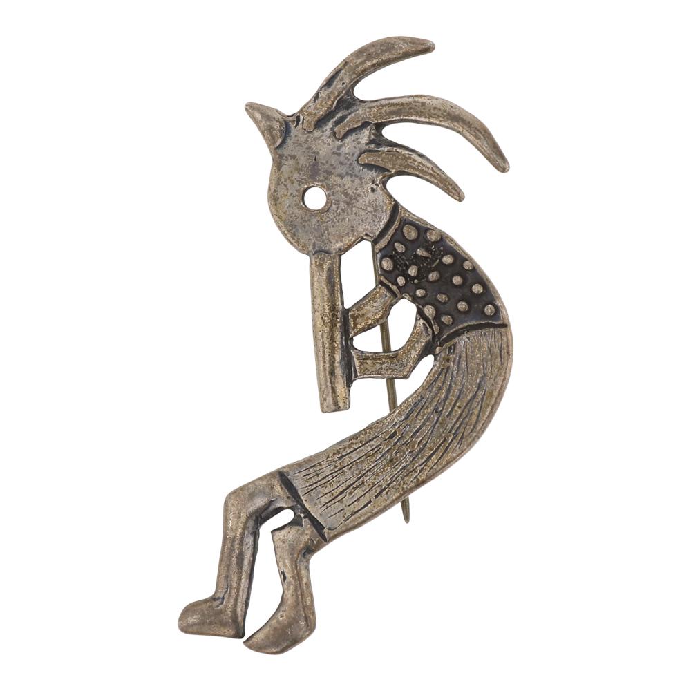 Vintage Pawn Plain Silver Kokopelli Pin (1 of 2)