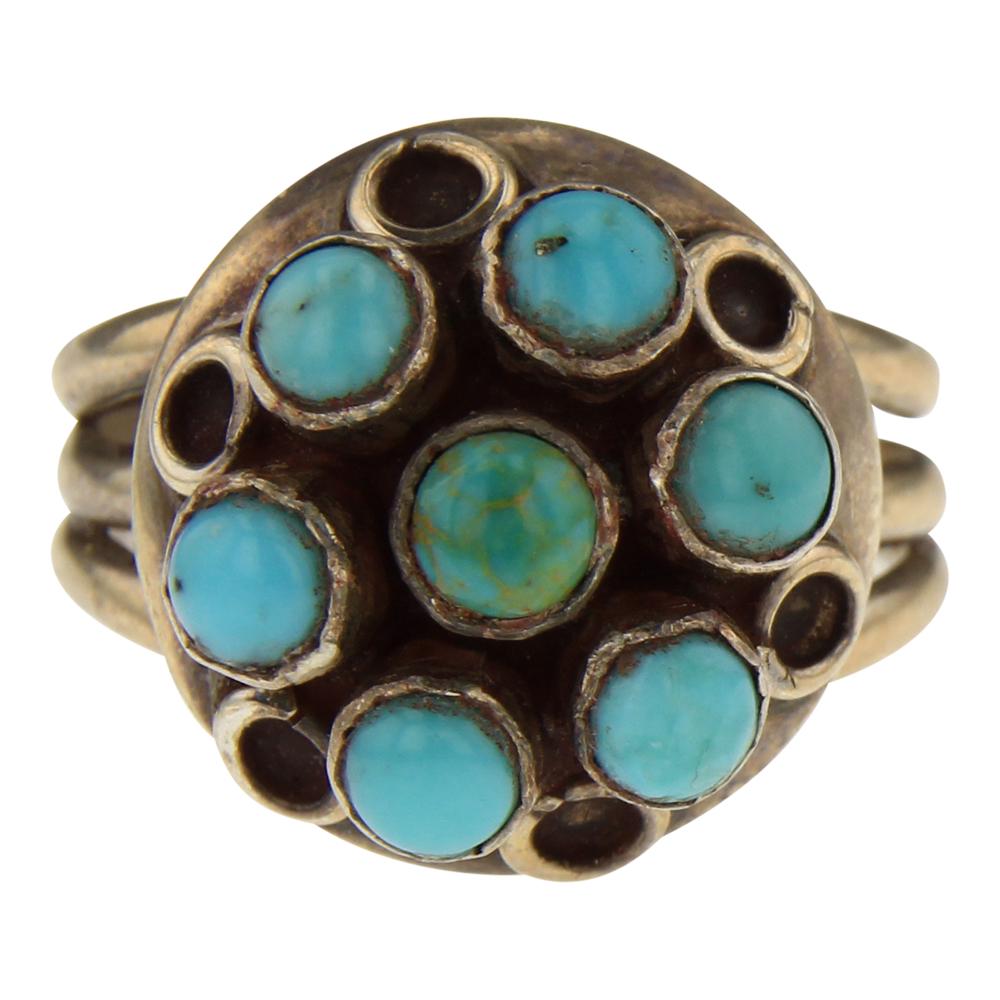 Vintage Kingman Turquoise Domed Ring (1 of 3)