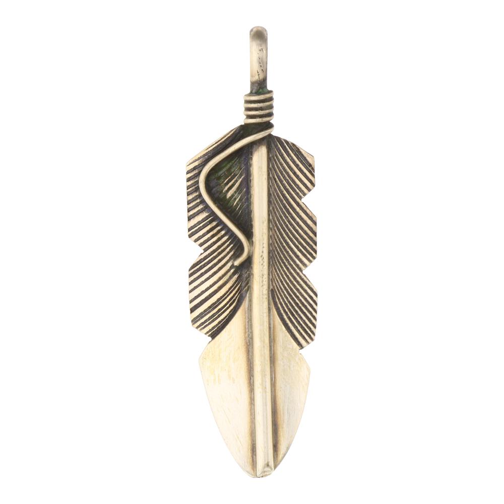 Chris Charley Plain Silver Feather Pendant (1 of 2)