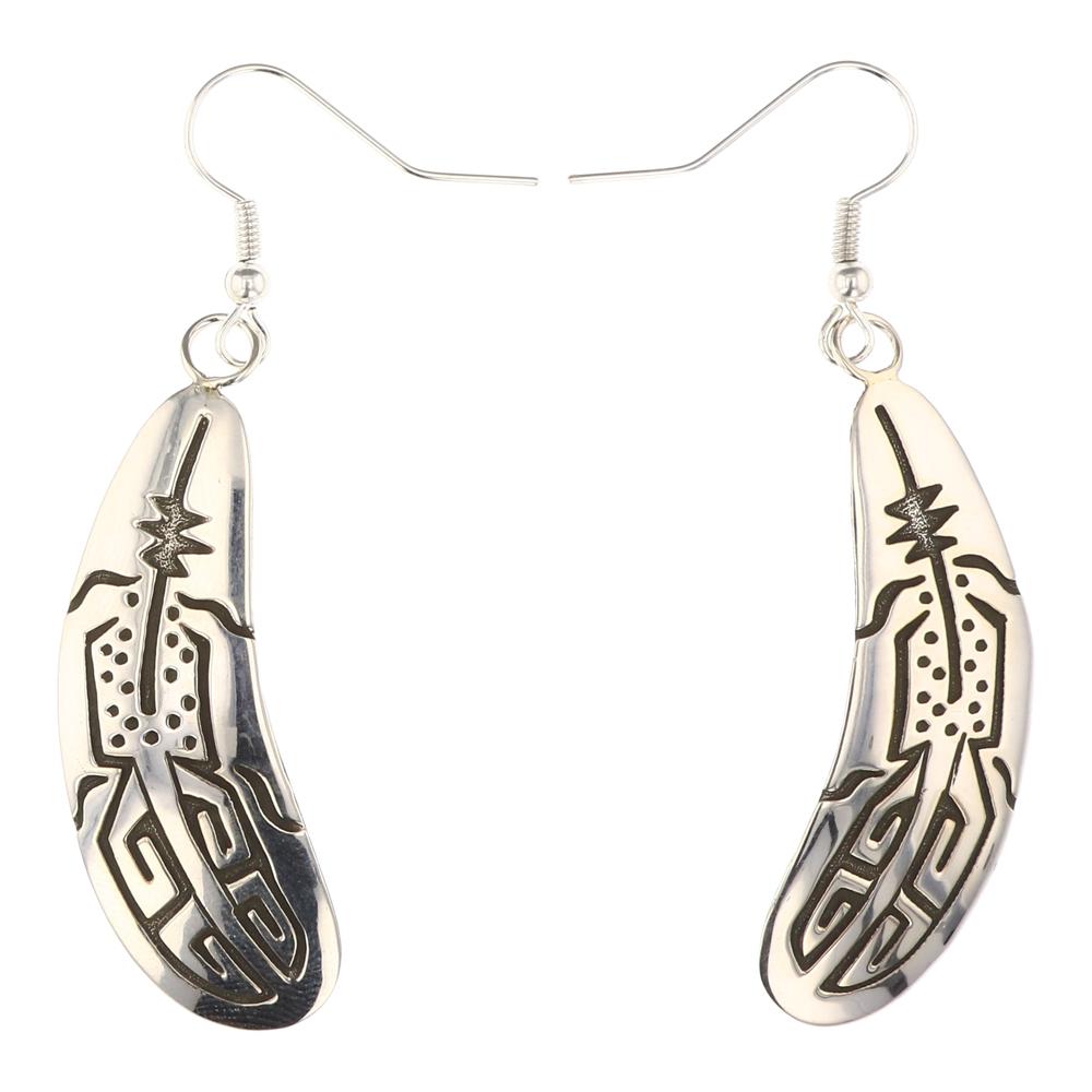 Navajo Plain Silver Feather Earrings (1 of 2)