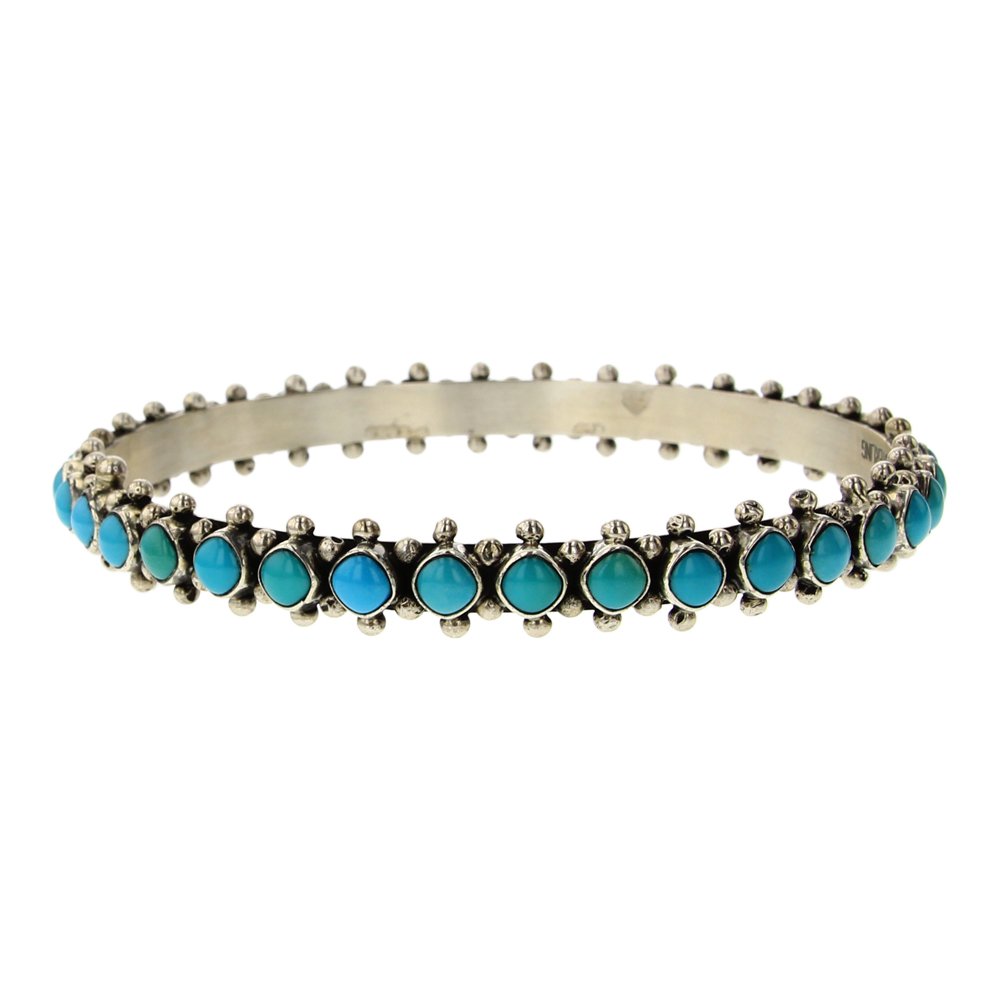 Paul Livingston Kingman Turquoise Bangle Bracelet (1 of 3)